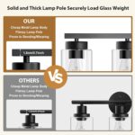 IZORRO Modern Bathroom Light Fixtures, 4 Light Black Vanity Lights, Bathroom Lighting Fixtures Over Mirror with Clear Glass for Living Room Cabinet Bedroom - Image 8