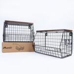 2pcs Fruit Basket Kitchen Storage Basket with Wood Lid, Stackable Wall Basket Fruit Basket for Kitchen, Countertop Organizer for Snack, Fruit and Veggie Storage, 11.8 x 7.9 x 8.5 Inch - Image 10