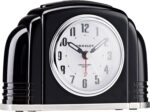 Crosley Vintage Art Deco Analog Alarm Clock, Quiet Ticking, Automatic Dimmable Smart Light, Simple Controls, (Black) - Image 3