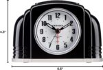 Crosley Vintage Art Deco Analog Alarm Clock, Quiet Ticking, Automatic Dimmable Smart Light, Simple Controls, (Black) - Image 6