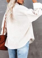 IN'VOLAND Womens Plus Size Corduroy Shirt Long Sleeve Button Down Shirts Fall Blouses Tops Casual Jacket Shacket - Image 5