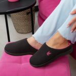 VeraCosy Women's Two-Tone Slippers Soft Comfy Knit Memory Foam Non-slip Indoor Outdoor House Shoes - Image 3