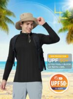 CRYSULLY Men's Long Sleeve 1/4 Zip Shirts Sun Protection Pullover UPF 50+ Rash Guard Running Lightweight T Shirt - Image 4