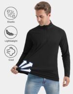 CRYSULLY Men's Long Sleeve 1/4 Zip Shirts Sun Protection Pullover UPF 50+ Rash Guard Running Lightweight T Shirt - Image 5