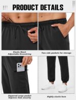 SILKWORLD Mens Sweatpants Tapered Athletic Joggers Workout Running Jogging Track Pants with Zipper Pockets - Image 5