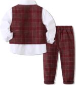 Baby Boys Gentleman Formal Suit Set with Vest, Pant, Shirt, and Bow Tie, Weding 4Pcs Outfit - Image 3