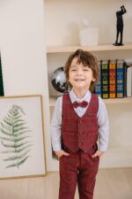 Baby Boys Gentleman Formal Suit Set with Vest, Pant, Shirt, and Bow Tie, Weding 4Pcs Outfit - Image 6