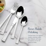 Mikasa Harmony 65-Piece 18/10 Stainless Steel Flatware Set, Service for 12, Polished Silverware with Serving Utensils, Dishwasher Safe - Image 5