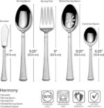 Mikasa Harmony 65-Piece 18/10 Stainless Steel Flatware Set, Service for 12, Polished Silverware with Serving Utensils, Dishwasher Safe - Image 11