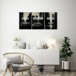 Xbolu Motivational Wall Decor Framed Grind Hustle Execution Wall Art Inspirational Canvas Wall Decor for Office Pictures Motivational Posters Artwork Office Ready to Hang - Image 6