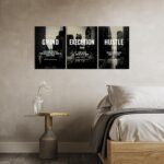 Xbolu Motivational Wall Decor Framed Grind Hustle Execution Wall Art Inspirational Canvas Wall Decor for Office Pictures Motivational Posters Artwork Office Ready to Hang - Image 7