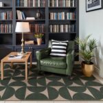 Lahome Modern Geometric Easy Jute 3x5 Entryway Washable Rug, Green Outdoor Carpet for Porch Patio, Neutral Semi-Circle Indoor Mat for Living Room Office Classroom - Image 3