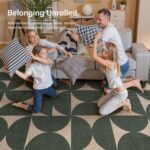 Lahome Modern Geometric Easy Jute 3x5 Entryway Washable Rug, Green Outdoor Carpet for Porch Patio, Neutral Semi-Circle Indoor Mat for Living Room Office Classroom - Image 5