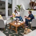 Lahome Modern Geometric Easy Jute 3x5 Entryway Washable Rug, Green Outdoor Carpet for Porch Patio, Neutral Semi-Circle Indoor Mat for Living Room Office Classroom - Image 7