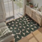 Lahome Modern Geometric Easy Jute 3x5 Entryway Washable Rug, Green Outdoor Carpet for Porch Patio, Neutral Semi-Circle Indoor Mat for Living Room Office Classroom - Image 8