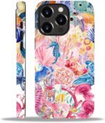 DAIZAG Phone Case Compatible with iPhone 13 Pro Max,Pink Sea Creature Turtle Mixed 2 Layer Soft Silicone+Hard PC Ddouble Protection Ultra-Thin Phone Case for iPhone 13 Pro Max - Image 4