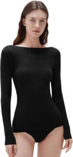 SUUKSESS Cloud Cashmere Women Boat Neck Fitted Long Sleeve Shirt Basic Knit Tops - Image 8