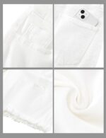 luvamia Jean Shorts for Women High Waisted Trendy Casual Distressed Stretchy Denim Long Shorts Ripped Raw Hem Shorts - Image 6