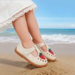 Toddler Girl Mary Jane Dress Leather Shoes, Little Girls Princess Ballet Flats - Image 4