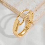 Minimalist Gold Wrap Bracelet for Women with Hinged Closure Sleek Chunky 14k Gold Plated Open-Ended Stacking Cuff Bangles Bracelet - Image 6