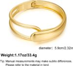Minimalist Gold Wrap Bracelet for Women with Hinged Closure Sleek Chunky 14k Gold Plated Open-Ended Stacking Cuff Bangles Bracelet - Image 7