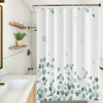 Green Eucalyptus Leaves Shower Curtain Modern Minimalism Branches Leaf for Bathroom Shower Curtain Decor Waterproof Polyester Fabric with Hooks, 72x96 Inch - Image 3