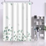 Green Eucalyptus Leaves Shower Curtain Modern Minimalism Branches Leaf for Bathroom Shower Curtain Decor Waterproof Polyester Fabric with Hooks, 72x96 Inch - Image 4