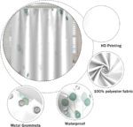 Green Eucalyptus Leaves Shower Curtain Modern Minimalism Branches Leaf for Bathroom Shower Curtain Decor Waterproof Polyester Fabric with Hooks, 72x96 Inch - Image 6