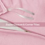 JELLYMONI Plush Duvet Cover Set - King Size Pink Striped Fuzzy Comforter Cover 3pcs Bedding Set Luxury Ultra Soft Faux Fur Duvet Cover & 2 Pillowcases (NO Comforter) - Image 7