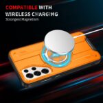 Compatible with Samsung Galaxy S25 Ultra 5G Phone Case and Tempered Glass Screen Protector Magnetic Ring Holder 360° Stand Kickstand S25Ultra 25S S 25 25Ultra 6.9 2025 Cover for Women Orange - Image 5