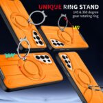 Compatible with Samsung Galaxy S25 Ultra 5G Phone Case and Tempered Glass Screen Protector Magnetic Ring Holder 360° Stand Kickstand S25Ultra 25S S 25 25Ultra 6.9 2025 Cover for Women Orange - Image 6
