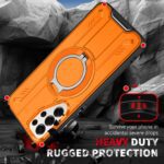 Compatible with Samsung Galaxy S25 Ultra 5G Phone Case and Tempered Glass Screen Protector Magnetic Ring Holder 360° Stand Kickstand S25Ultra 25S S 25 25Ultra 6.9 2025 Cover for Women Orange - Image 8