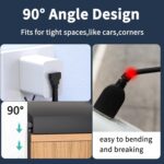 90Degree Short USB Extension Cable 4inch,Up Angle USB 2.0 Male to Female Flexible Flat Cord Support Charging and Data Transfer,for Car, Laptop,Printer,Scanner,Keyboard,Mouse (UP Angle 10cm) - Image 3