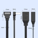 90Degree Short USB Extension Cable 4inch,Up Angle USB 2.0 Male to Female Flexible Flat Cord Support Charging and Data Transfer,for Car, Laptop,Printer,Scanner,Keyboard,Mouse (UP Angle 10cm) - Image 6