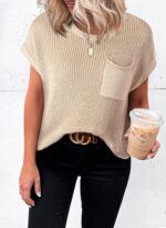 Dokotoo Women's Casual Short Sleeve Loose Tunic Tops Lightweight Knit Spring Pullover Sweater Blouses - Image 3