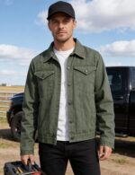 Flygo Mens Flannel Lined Denim Jacket Snap Cowboy Cut Western Classic Slim Fit Vintage Heavy Duty Jacket Trucker Coat - Image 3