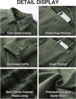 Flygo Mens Flannel Lined Denim Jacket Snap Cowboy Cut Western Classic Slim Fit Vintage Heavy Duty Jacket Trucker Coat - Image 8