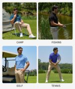 ZITY 5 Pack Mens Golf Shirt Short Sleeve UPF 50+ Moisture Wicking Performance Print Patterns Casual Golf Polo Shirts for Men - Image 3