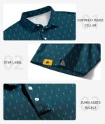 ZITY 5 Pack Mens Golf Shirt Short Sleeve UPF 50+ Moisture Wicking Performance Print Patterns Casual Golf Polo Shirts for Men - Image 4