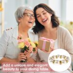 120 Pcs Gold Napkin Rings, Imitation Pearl Napkin Ring Set, Disposable White & Gold Beaded Napkins Rings for Wedding Party Home Reunion Table Decorations - Image 9