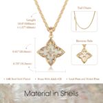 Fettero Gold Clover Necklace for Women Dainty 14K Gold Plated CZ Pendant Necklace Adjustable Chain Choker Charm Colorful Clover Pendant Lucky Necklaces for Women Jewelry - Image 6