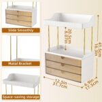 2 Sets 6 Drawers Makeup Organizer – 5 Tier Bathroom Organizers and Storage, Versatile Perfume Vanity Organizer, Ideal for Cosmetic, Large Skincare, Face Mask, Office Supplies, Amber - Image 3