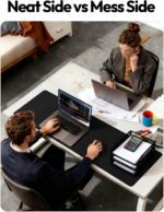 YSAGi Leather Desk Protector, Office Mat, Large Mouse Mat, Non-Slip PU Leather Blotter, Laptop Desk Mat, Waterproof Writing Pad for Office and Home (Black, 31.5" x 15.8") - Image 7