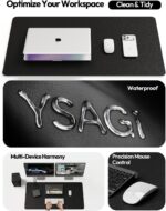 YSAGi Leather Desk Protector, Office Mat, Large Mouse Mat, Non-Slip PU Leather Blotter, Laptop Desk Mat, Waterproof Writing Pad for Office and Home (Black, 31.5" x 15.8") - Image 9