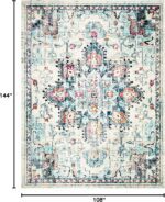 SAFAVIEH Area Rug 9x12 - Madison Collection - Large - Cream & Blue, Boho Chic Distressed Medallion Design, Non-Shedding & Easy to Clean, Ideal for Living Room, Bedroom, Dining Space (MAD473B) - Image 3
