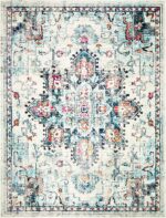 SAFAVIEH Area Rug 9x12 - Madison Collection - Large - Cream & Blue, Boho Chic Distressed Medallion Design, Non-Shedding & Easy to Clean, Ideal for Living Room, Bedroom, Dining Space (MAD473B) - Image 5