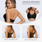 LUCKMEEY Bras for Women No Underwire Wireless Bras Removable Straps (U/Halter/Cross) Push Up Seamless T-Shirt Bra - Image 4