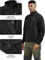 TBMPOY Men's Fleece Jackets Lightweight Full-Zip Fall Jacket Warm Winter Coats Outdoor Hiking with Pockets - Image 3