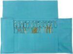UnionPlus Velvet Travel Jewelry Roll Bag Organizer for Necklace, Elastic Band and Anti-winding, River Blue - Image 6