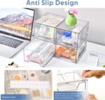 Plastic Drawers Storage, 6 Pack Clear Stackable Storage Drawers, Acrylic Storage Bins with Drawers for Fridge Organizers, Small PlasticDrawers Stackable for Makeup Organizers Cosmetic Display - Image 6